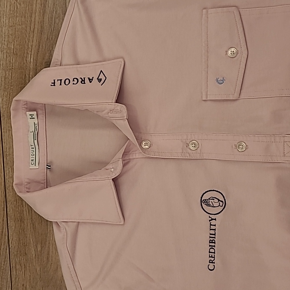 CRIQUET Pink Embroidered ARGOLF Golf Tour Edge Exotics Large Mens Polo Shirt